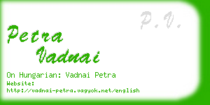 petra vadnai business card